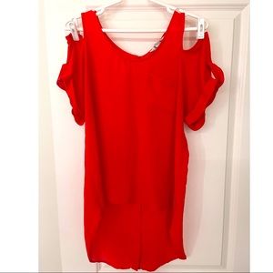 Forever 21| High low short sleeve sheer top